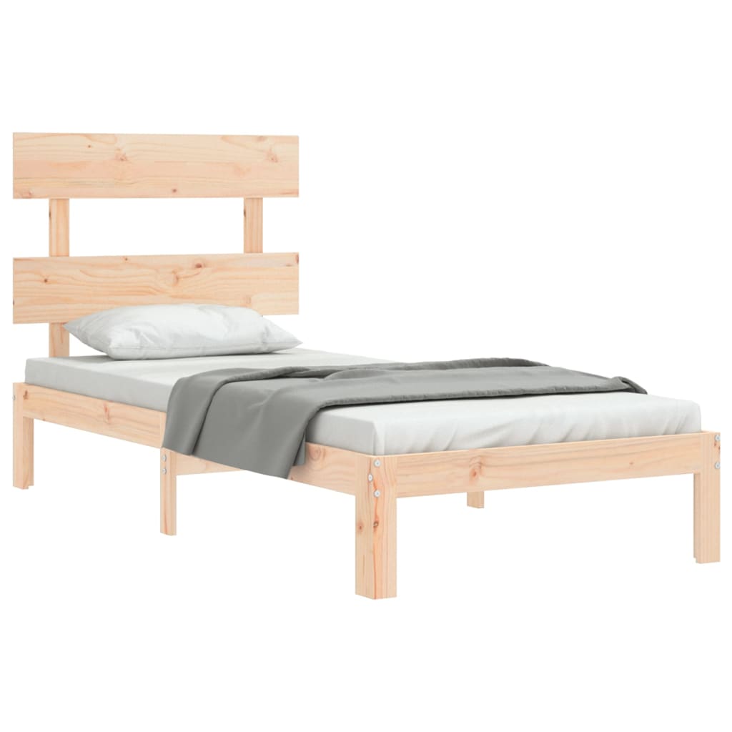 Cadre de lit sans matelas 90x200 cm bois de pin massif - XIOS