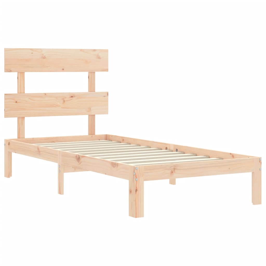 Cadre de lit sans matelas 90x200 cm bois de pin massif - XIOS