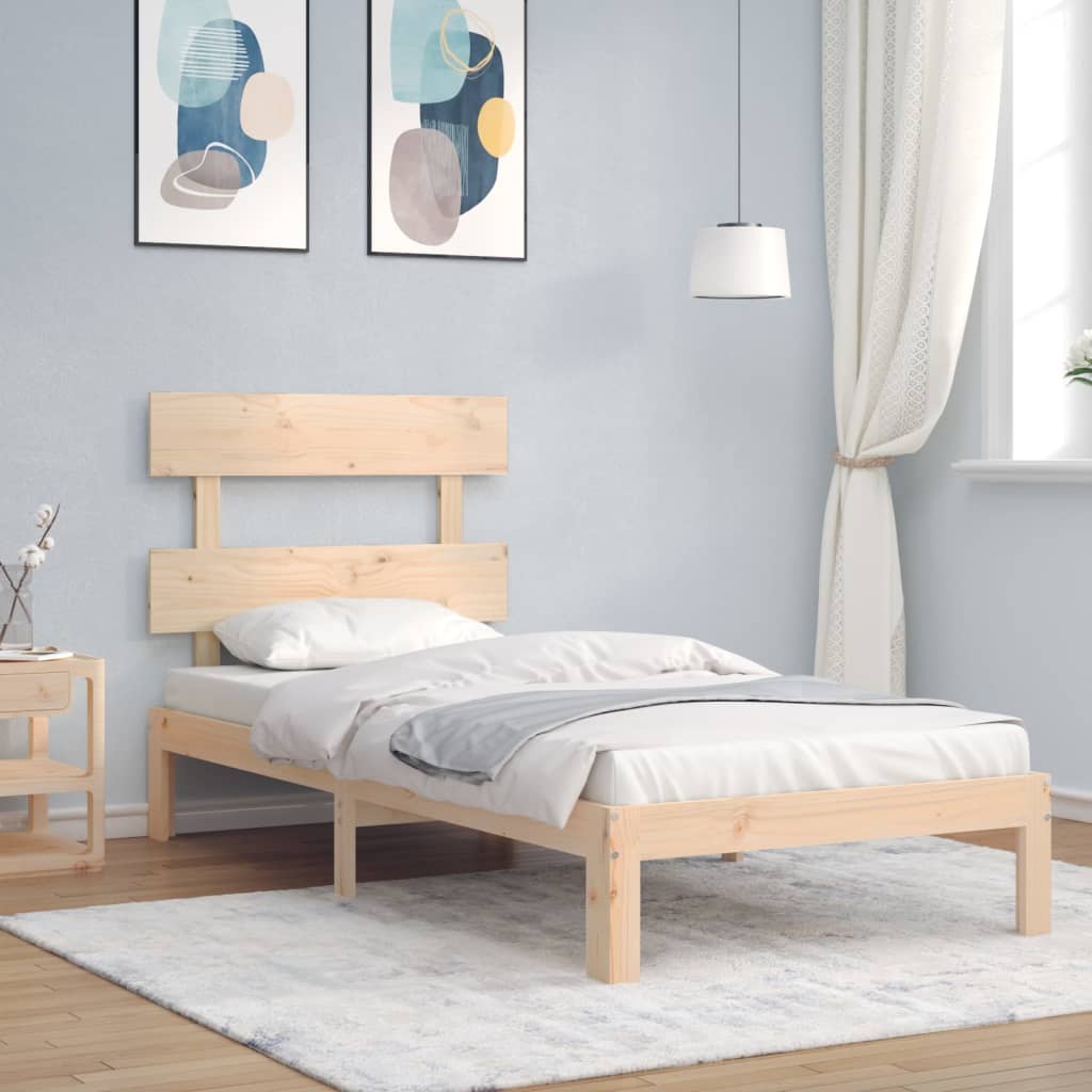 Cadre de lit sans matelas 90x200 cm bois de pin massif - XIOS
