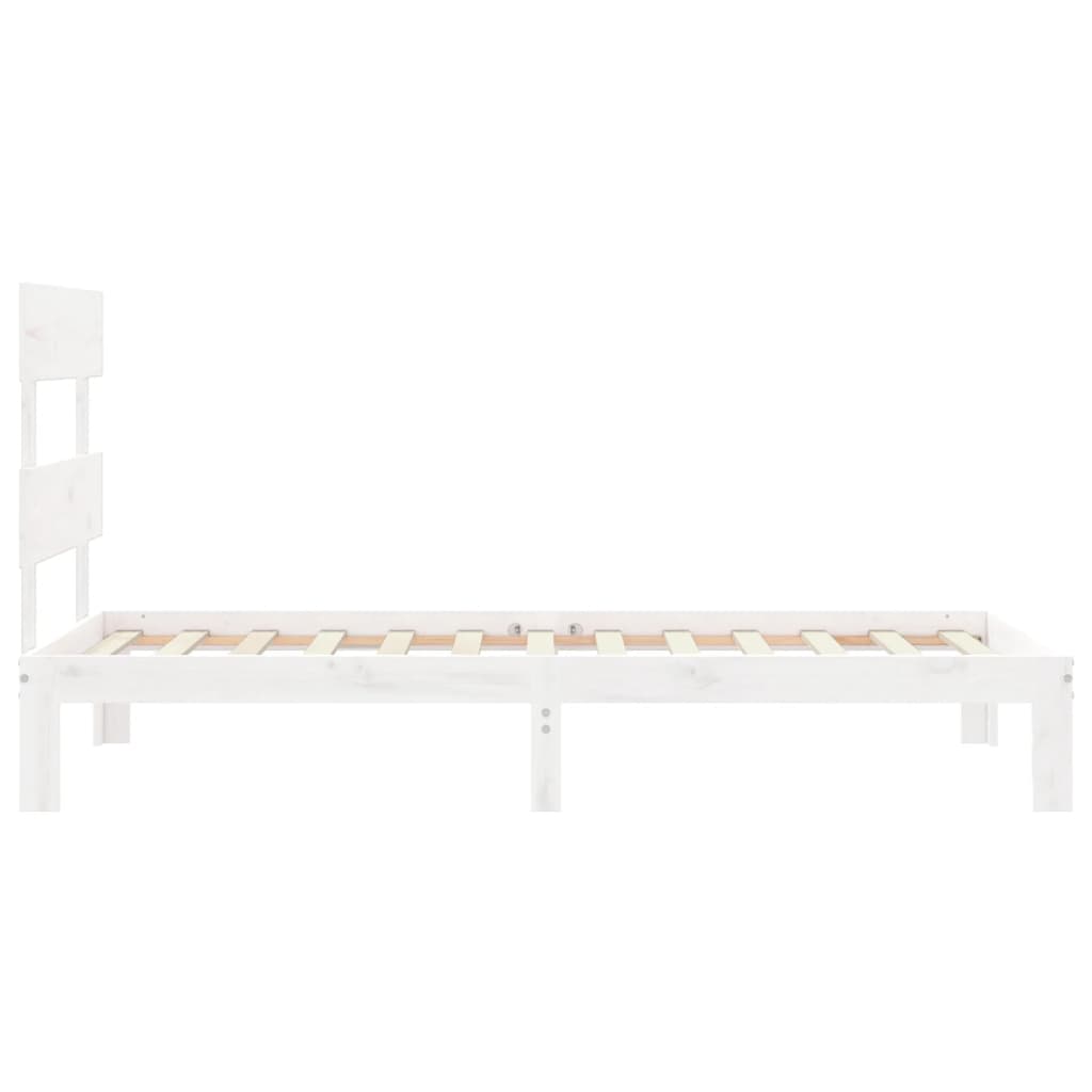 Cadre de lit sans matelas blanc 90x200 cm bois de pin massif - XIOS