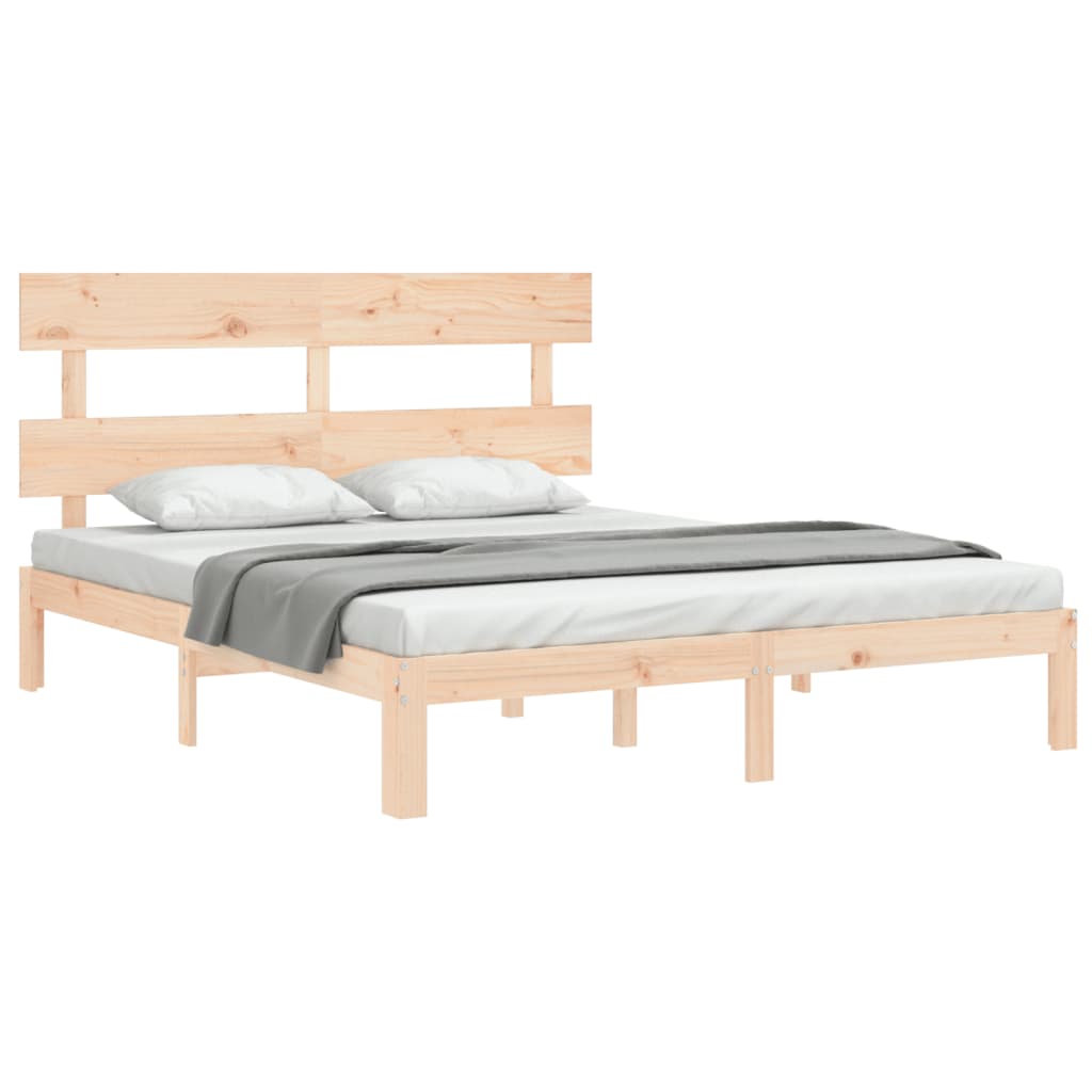 Cadre de lit sans matelas 160x200 cm bois massif de pin - XIOS