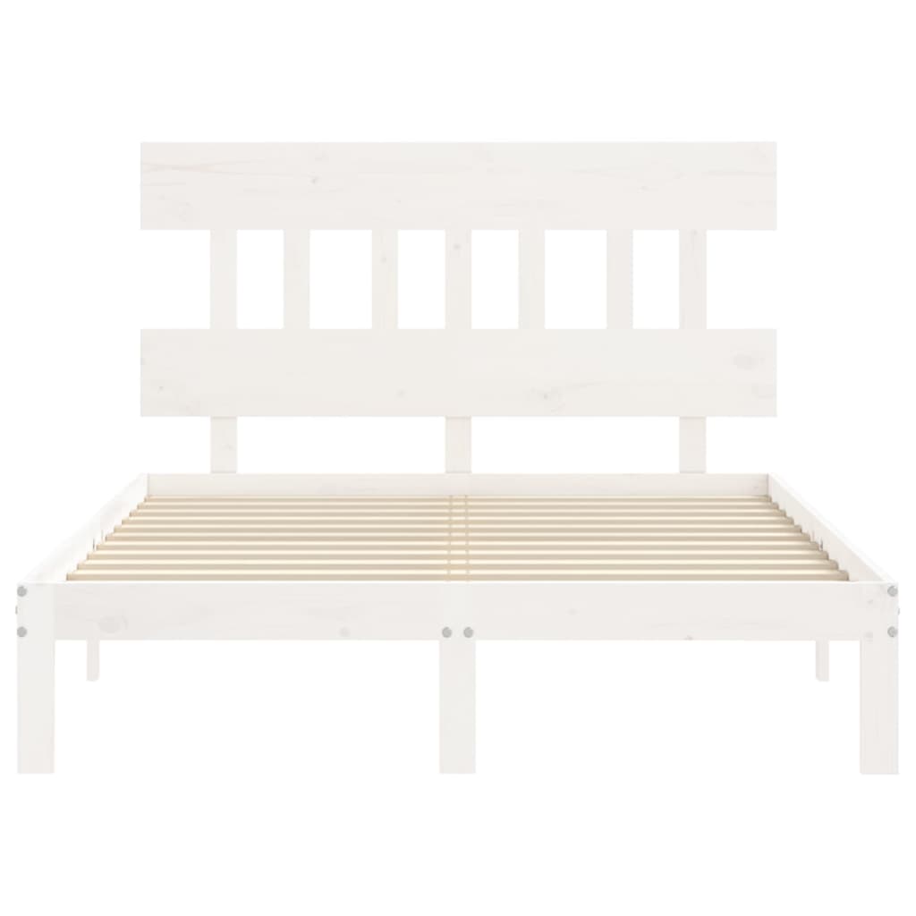 Cadre de lit sans matelas blanc bois de pin massif - XIOS
