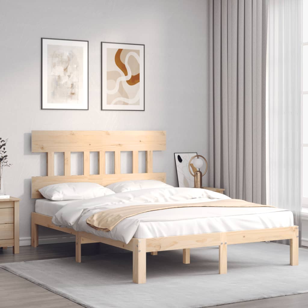 Cadre de lit sans matelas 140x190 cm bois de pin massif - XIOS