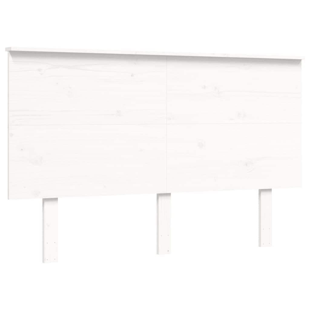 Cadre de lit sans matelas blanc 140x190 cm bois de pin massif - XIOS