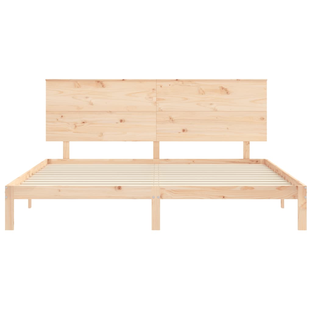 Cadre de lit sans matelas 200x200 cm bois massif de pin