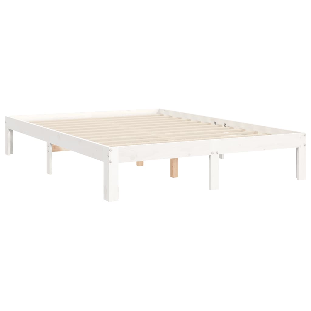 Cadre de lit sans matelas blanc bois de pin massif - XIOS