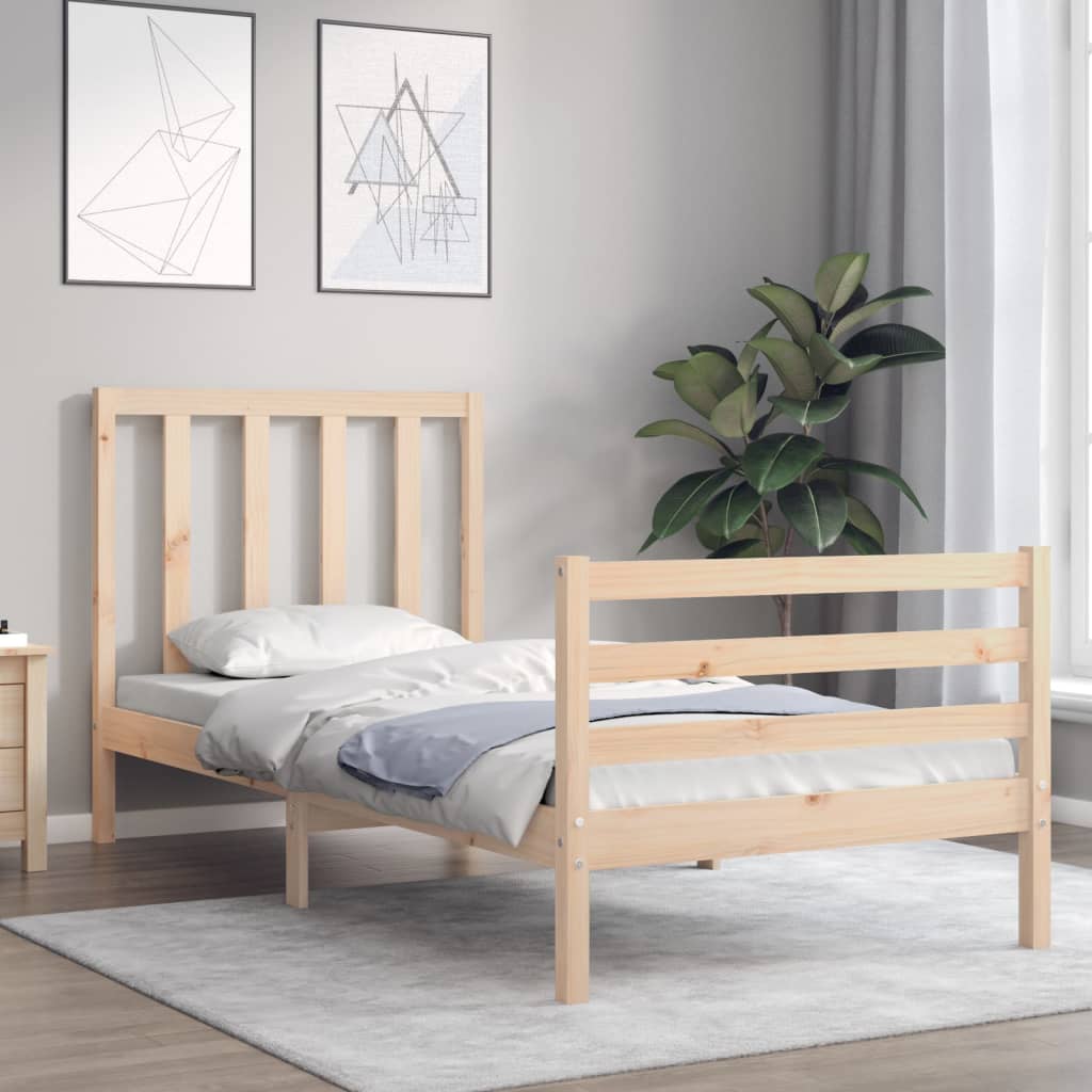 Cadre de lit sans matelas 90x200 cm bois de pin massif - XIOS