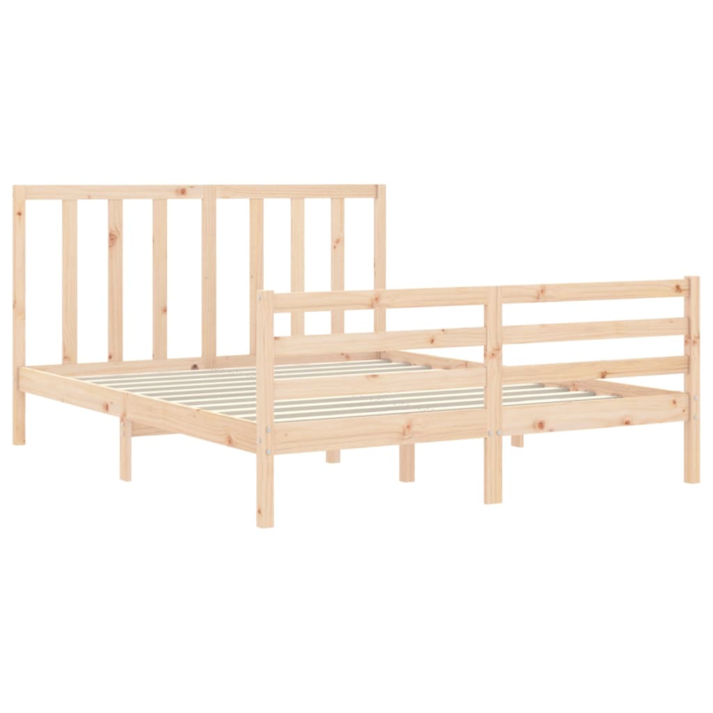 Cadre de lit sans matelas 160x200 cm bois massif de pin