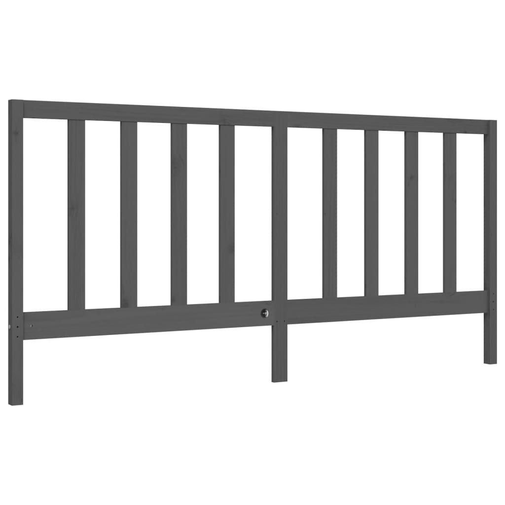 Cadre de lit sans matelas gris 200x200 cm bois massif de pin - XIOS