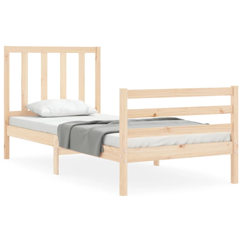 Cadre de lit sans matelas 90x200 cm bois de pin massif - XIOS