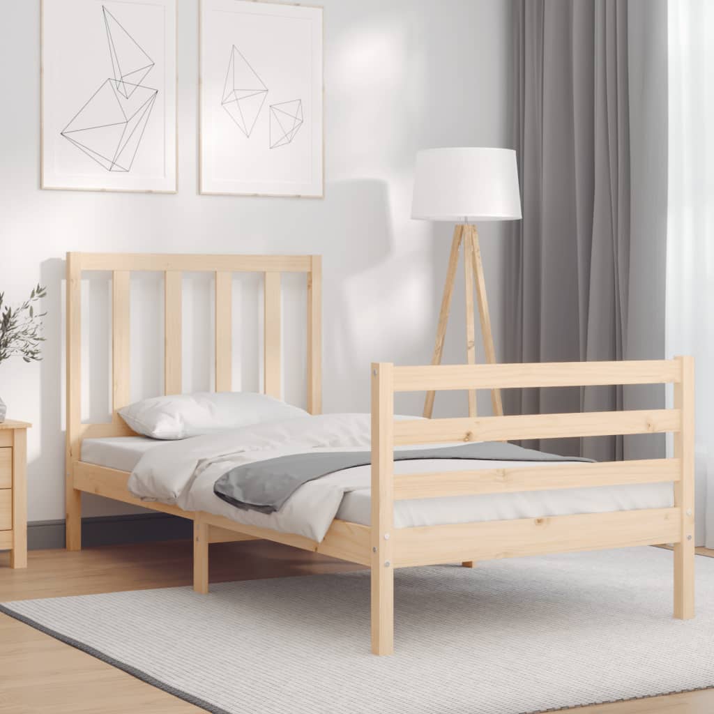 Cadre de lit sans matelas 90x200 cm bois de pin massif - XIOS