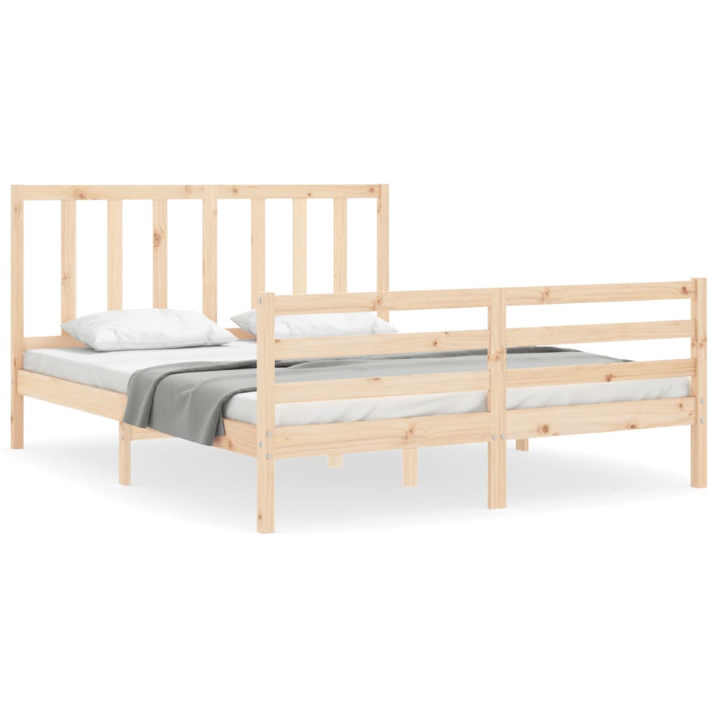 Cadre de lit sans matelas 160x200 cm bois massif de pin - XIOS