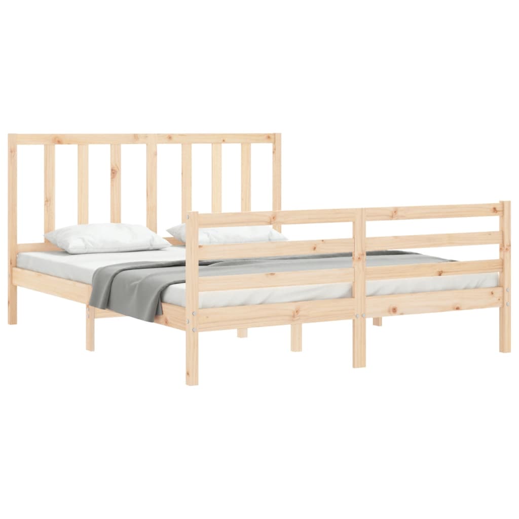 Cadre de lit sans matelas 160x200 cm bois massif de pin - XIOS