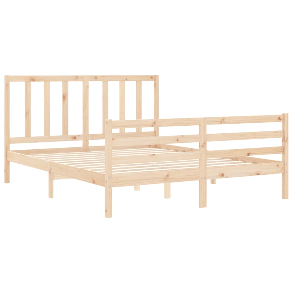 Cadre de lit sans matelas 160x200 cm bois massif de pin - XIOS