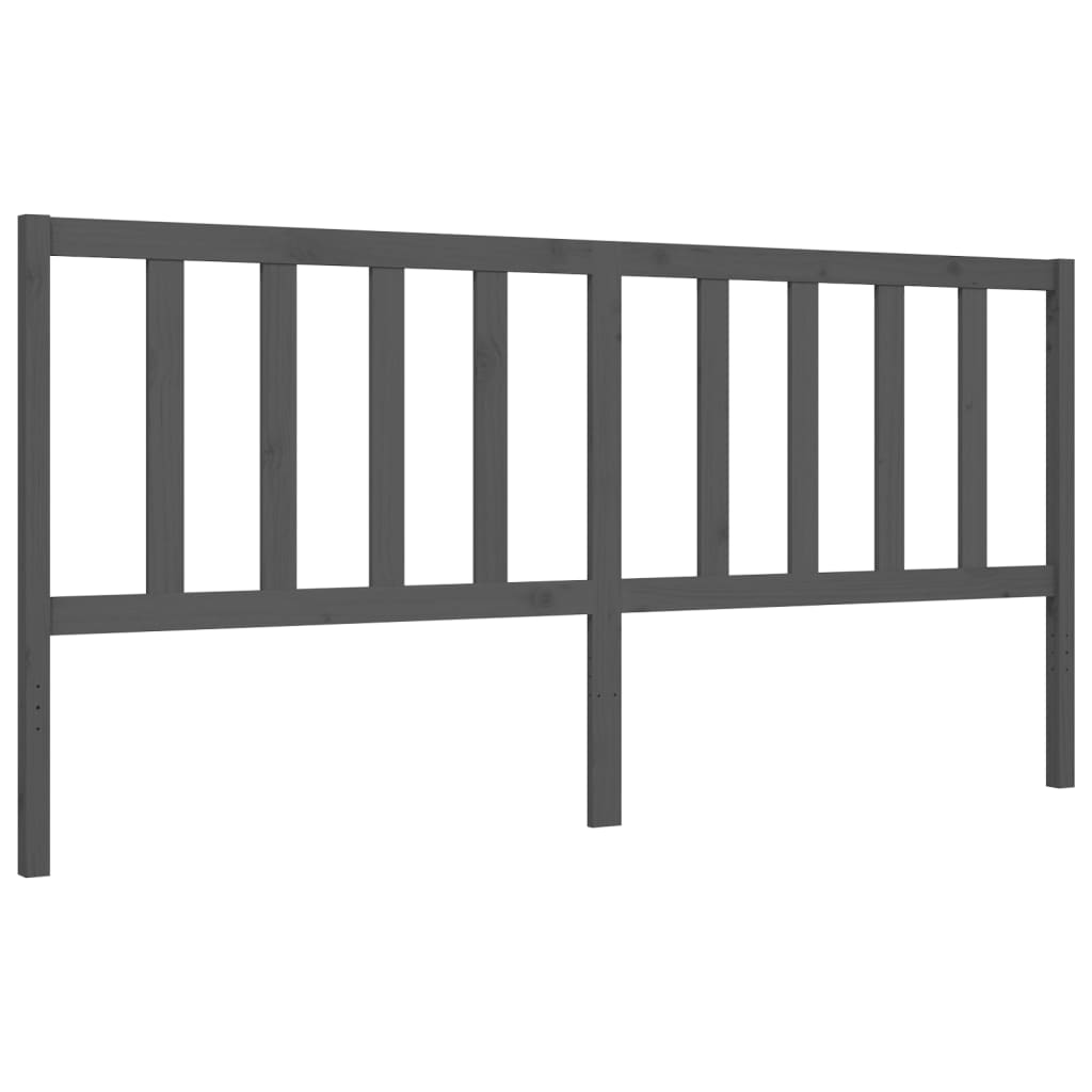 Cadre de lit sans matelas gris 200x200 cm bois massif de pin - XIOS
