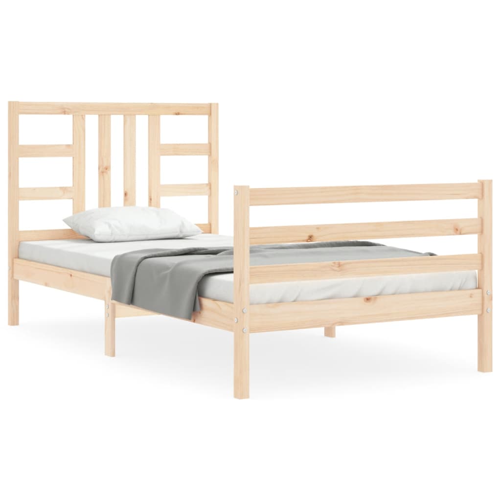 Cadre de lit sans matelas 90x200 cm bois de pin massif - XIOS