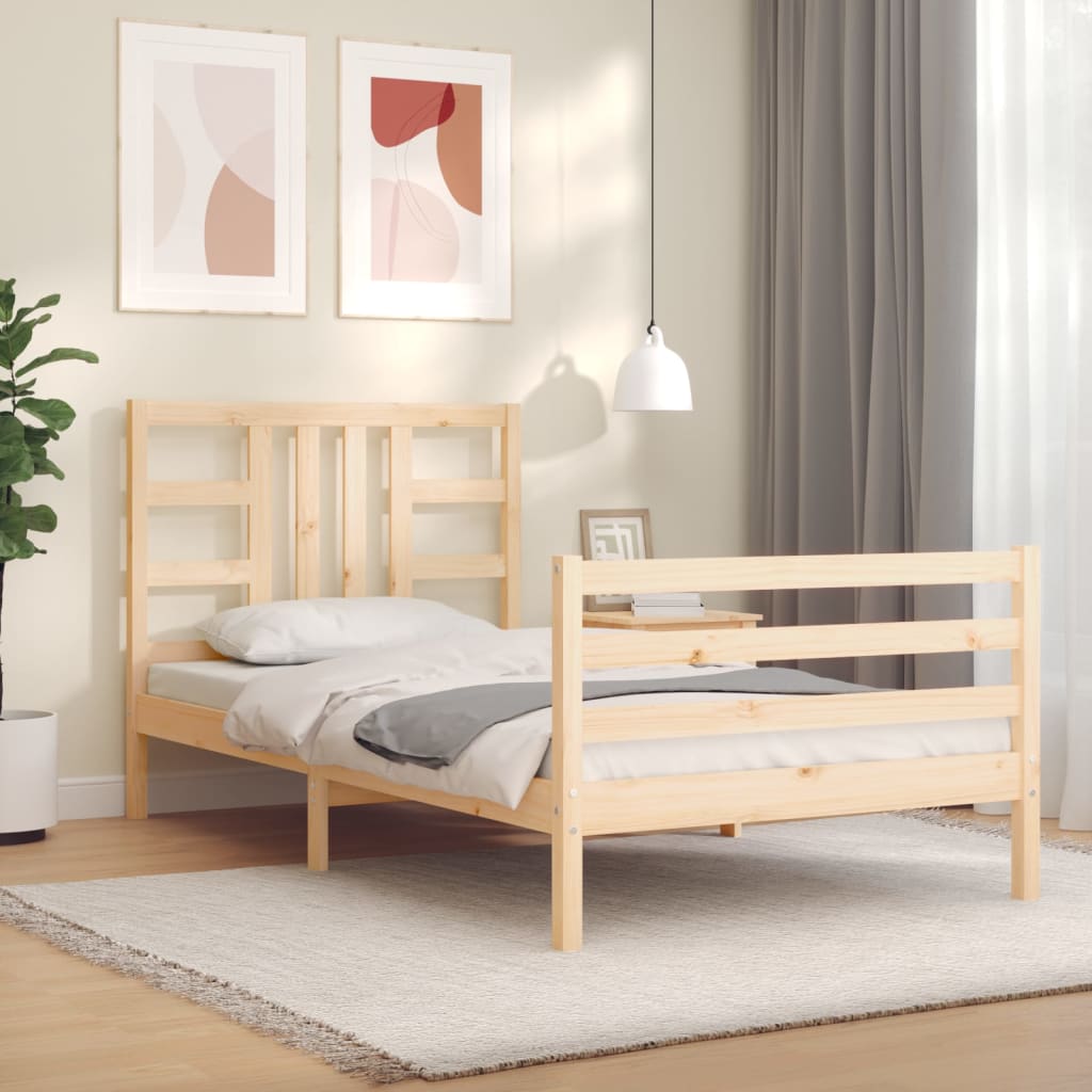 Cadre de lit sans matelas 100x200 cm bois massif de pin - XIOS