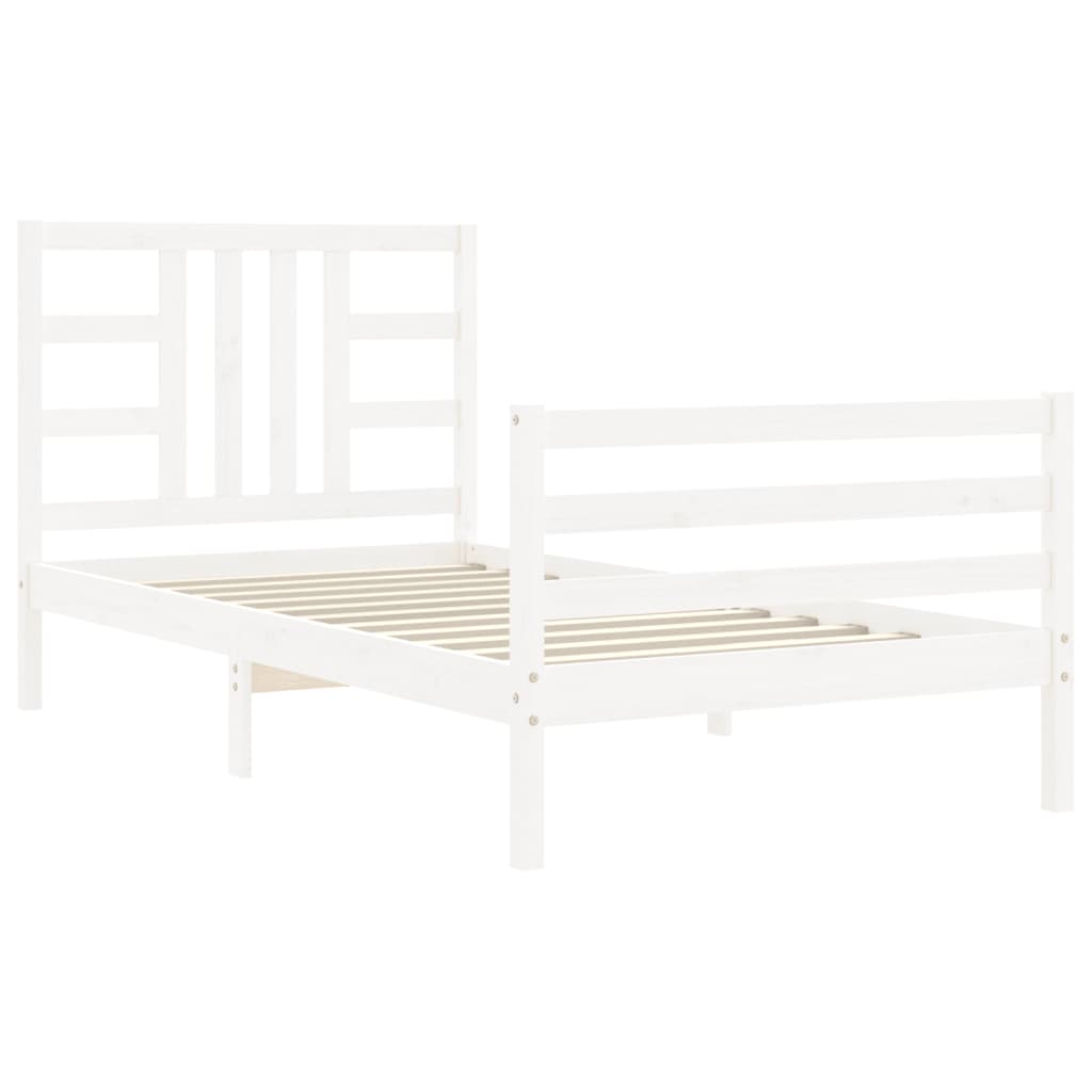 Cadre de lit sans matelas blanc 100x200 cm bois de pin massif - XIOS
