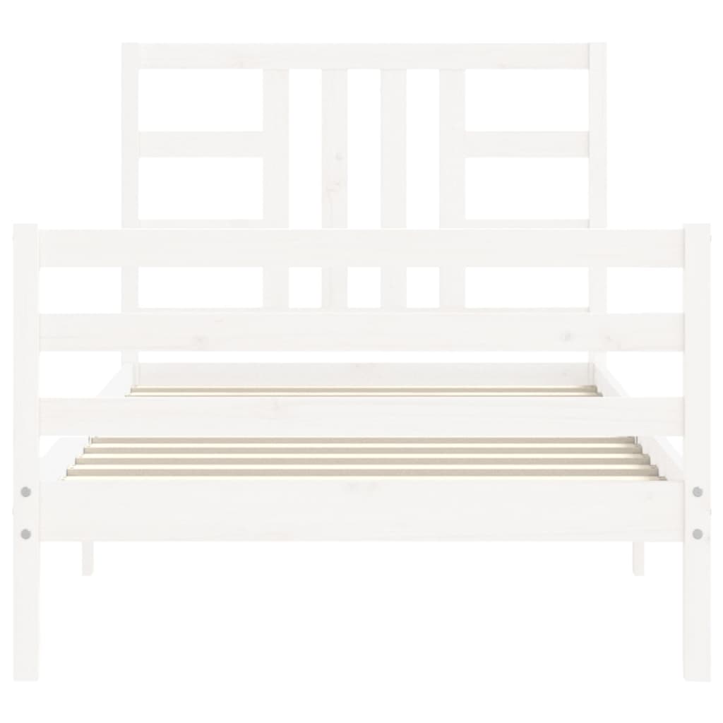 Cadre de lit sans matelas blanc 100x200 cm bois de pin massif - XIOS
