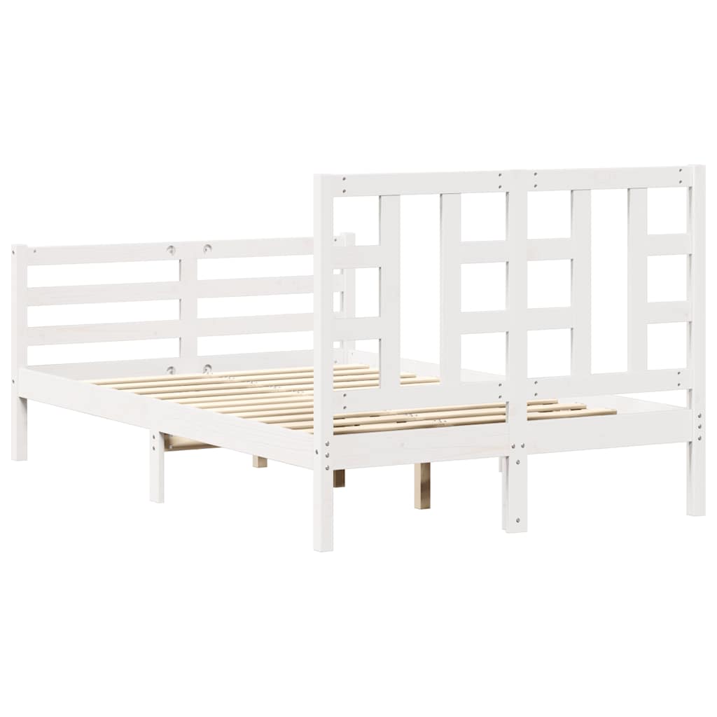 Cadre de lit sans matelas blanc 120x200 cm bois massif - XIOS