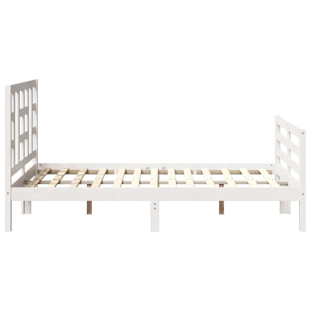 Cadre de lit sans matelas blanc 120x200 cm bois massif - XIOS