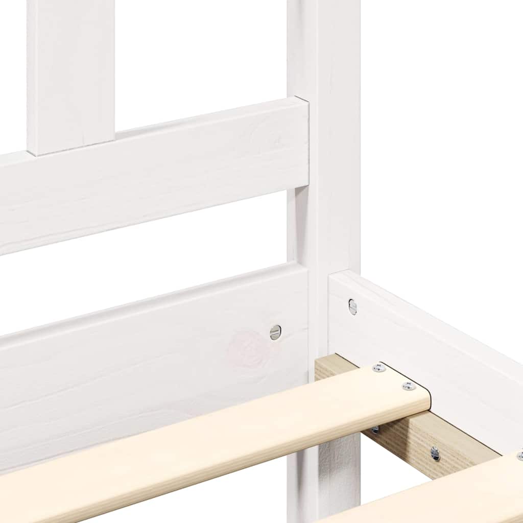 Cadre de lit sans matelas blanc 120x200 cm bois massif - XIOS