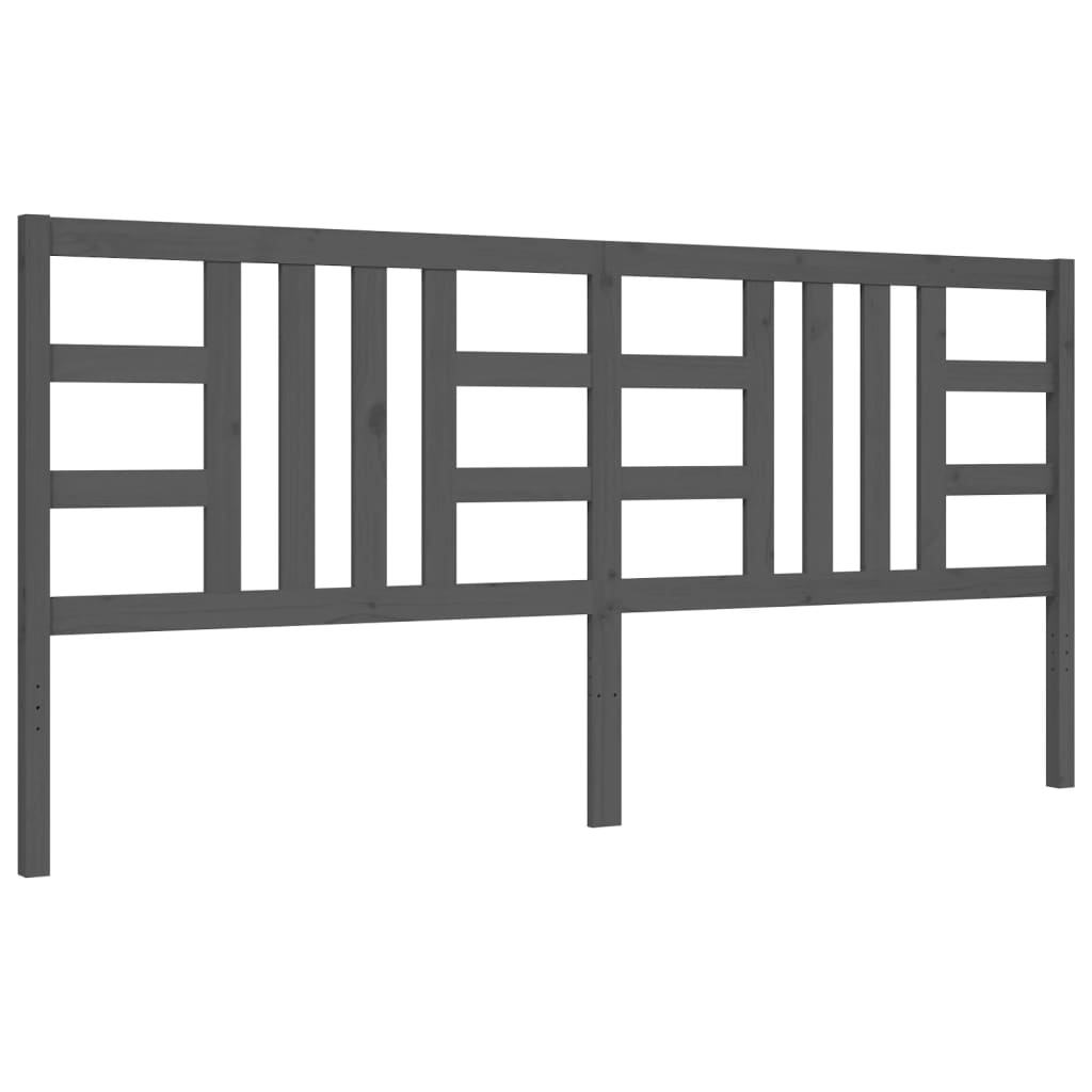 Cadre de lit sans matelas gris 200x200 cm bois massif - XIOS
