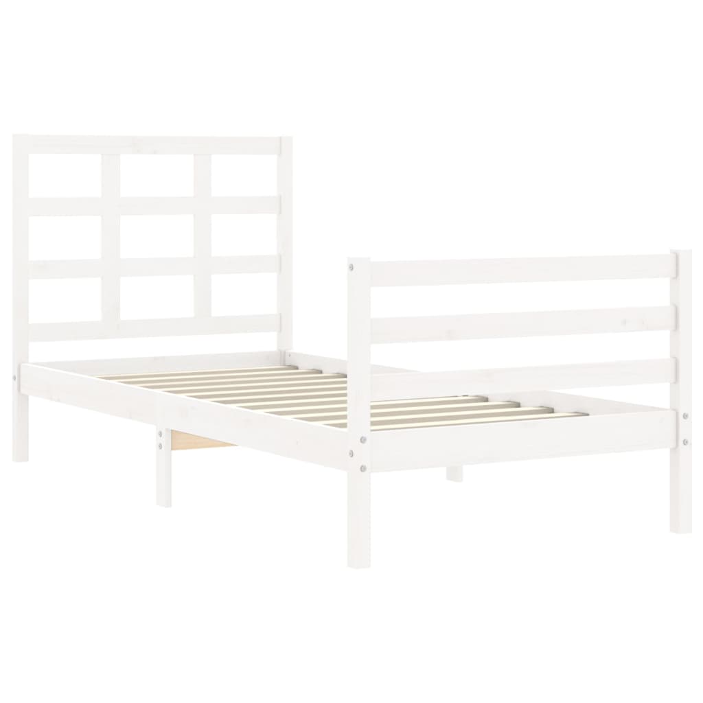 Cadre de lit sans matelas blanc bois massif - XIOS