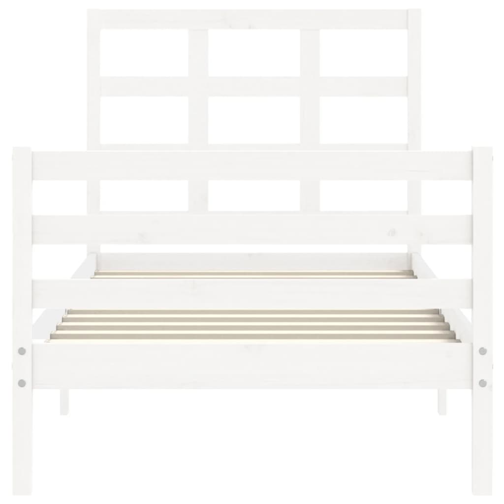Cadre de lit sans matelas blanc bois massif - XIOS