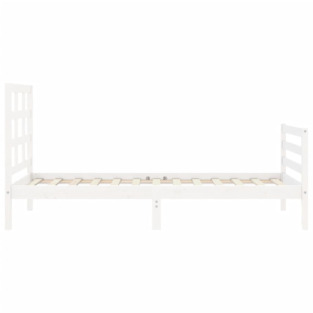 Cadre de lit sans matelas blanc bois massif - XIOS