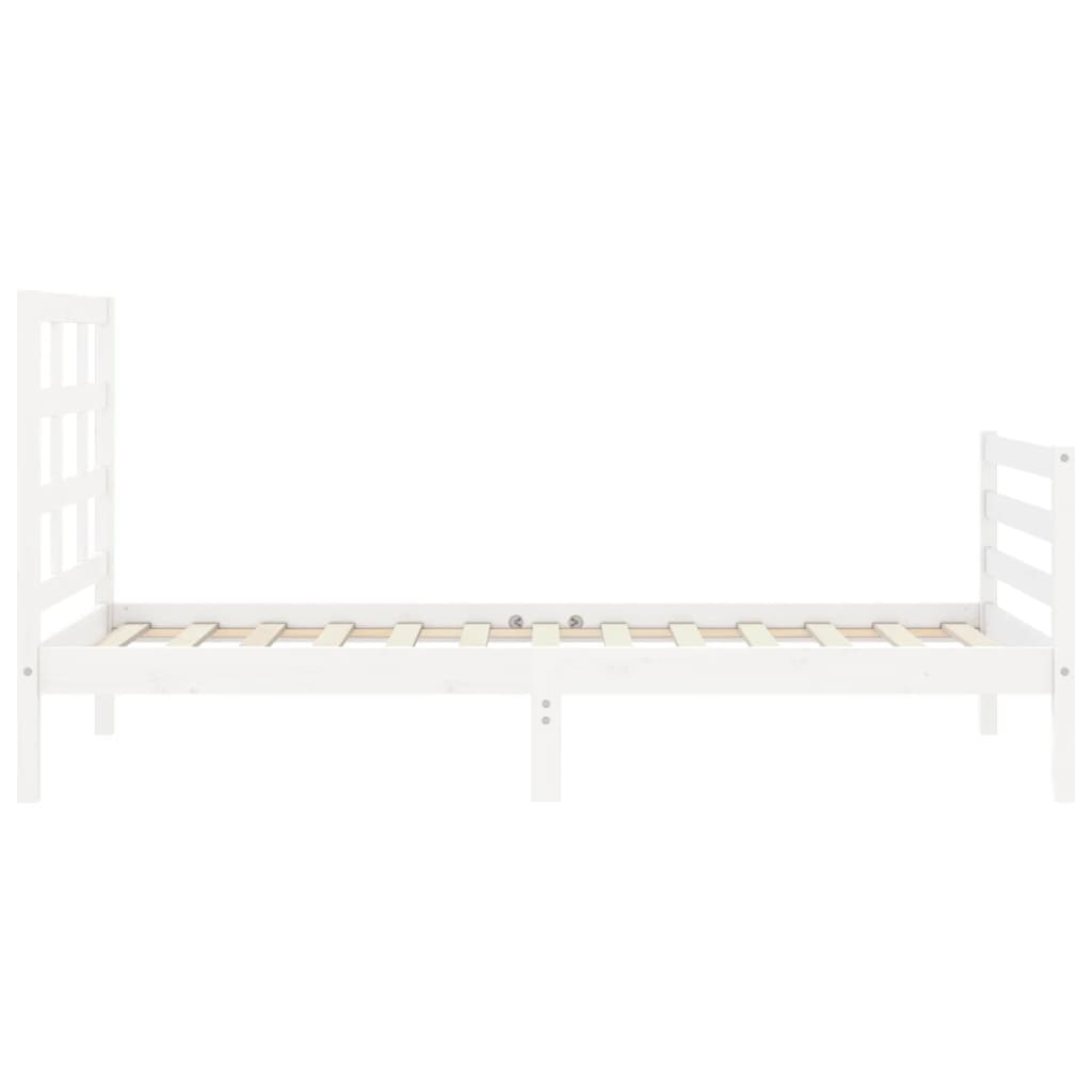 Cadre de lit sans matelas blanc 100x200 cm bois massif - XIOS