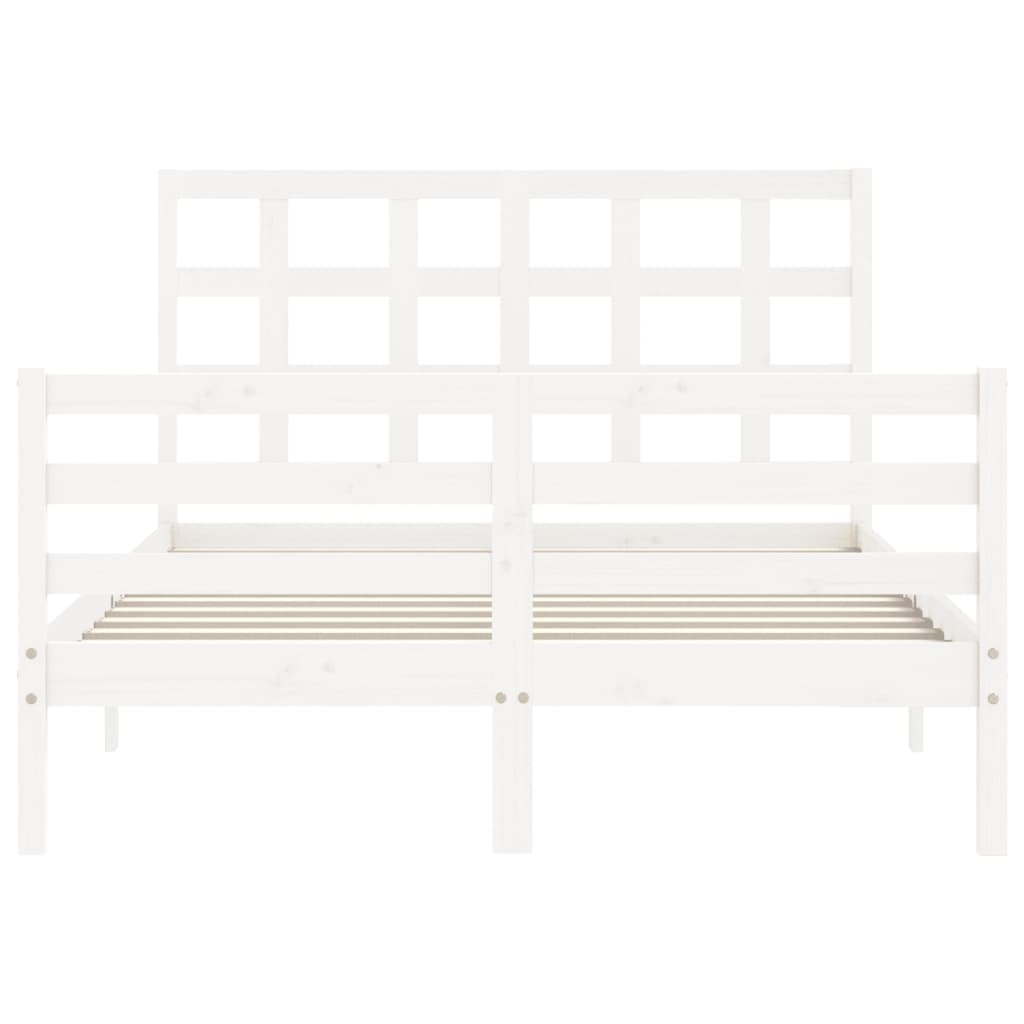 Cadre de lit sans matelas blanc 120x200 cm bois massif - XIOS