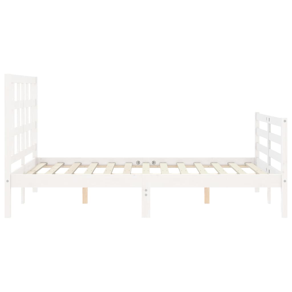 Cadre de lit sans matelas blanc 120x200 cm bois massif - XIOS