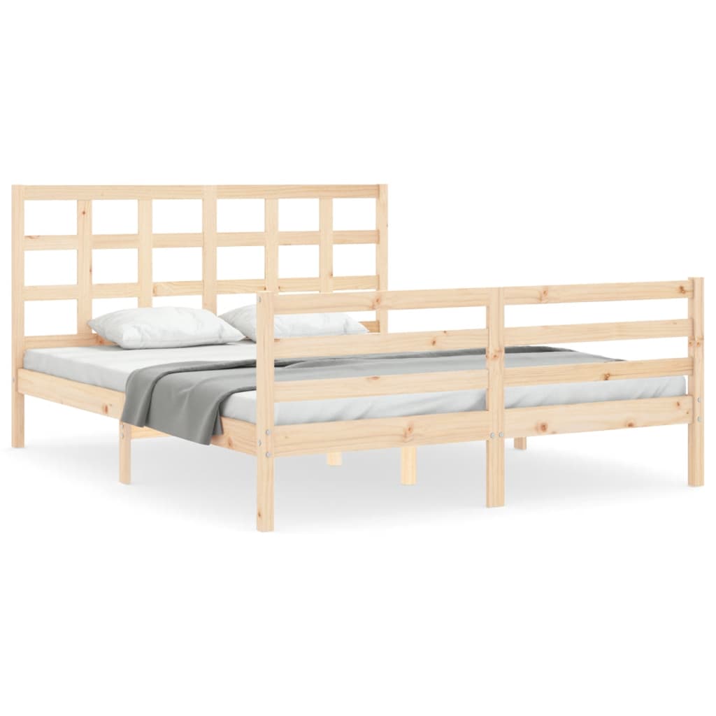 Cadre de lit sans matelas 160x200 cm bois massif - XIOS