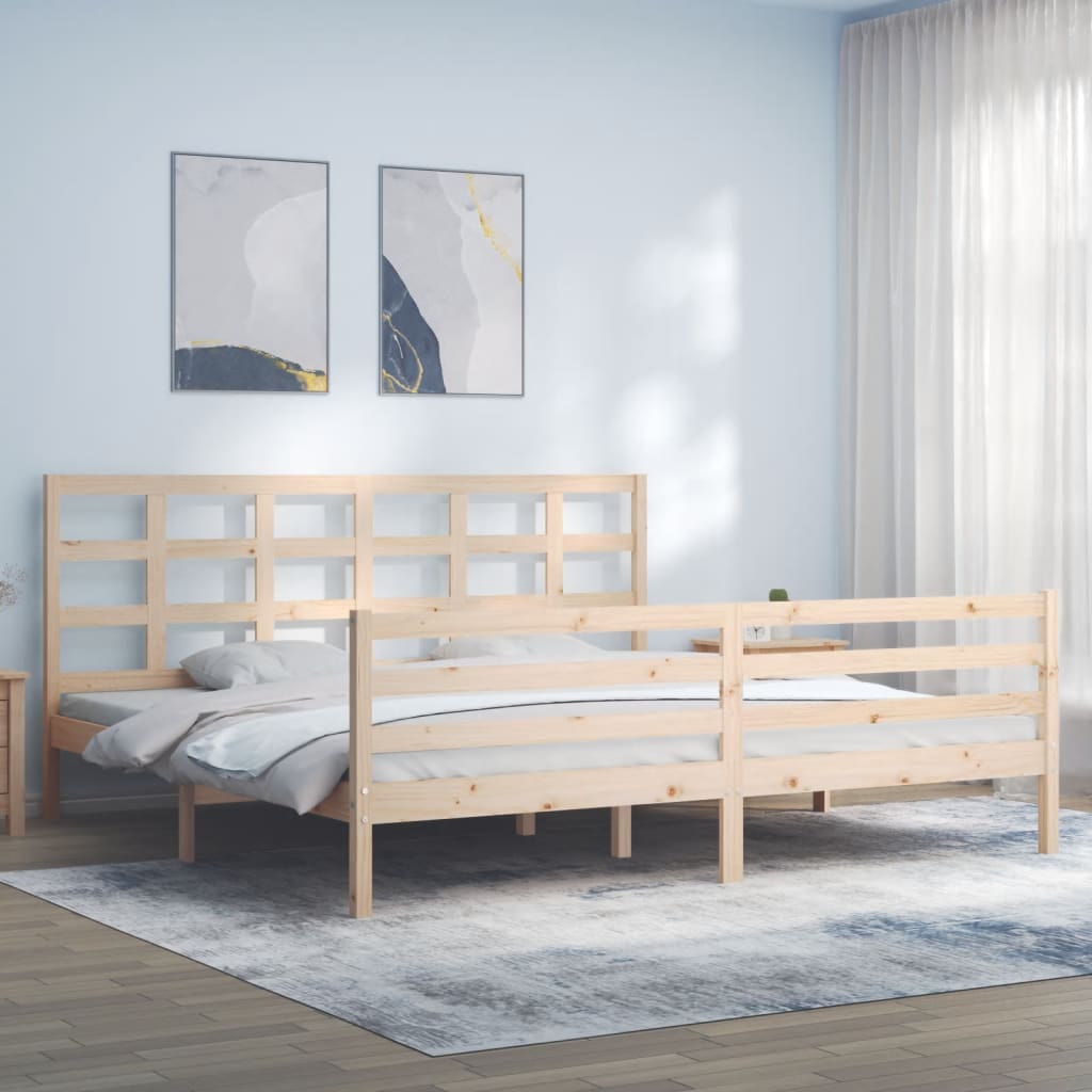Cadre de lit sans matelas 200x200 cm bois massif - XIOS