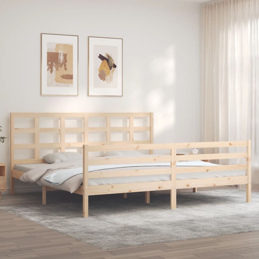 Cadre de lit sans matelas 200x200 cm bois massif - XIOS