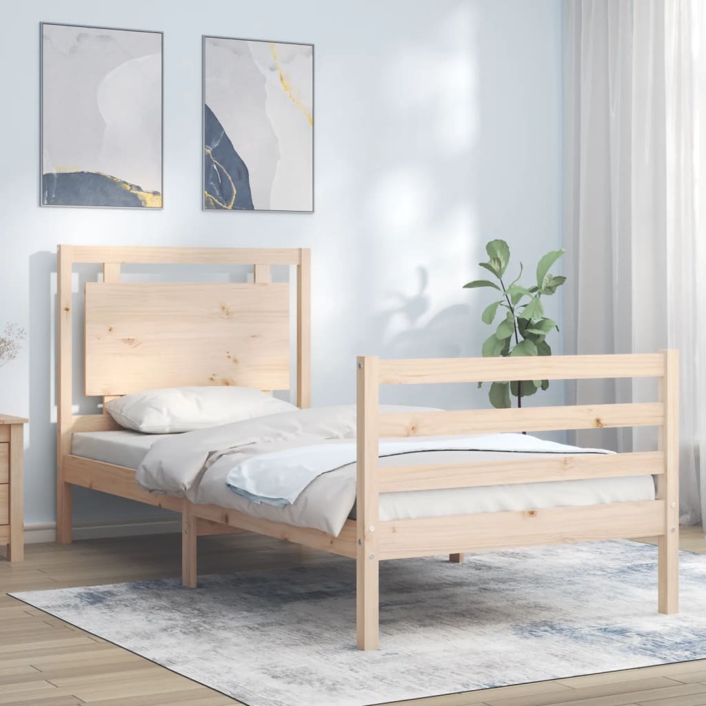Cadre de lit sans matelas 100x200 cm bois massif - XIOS