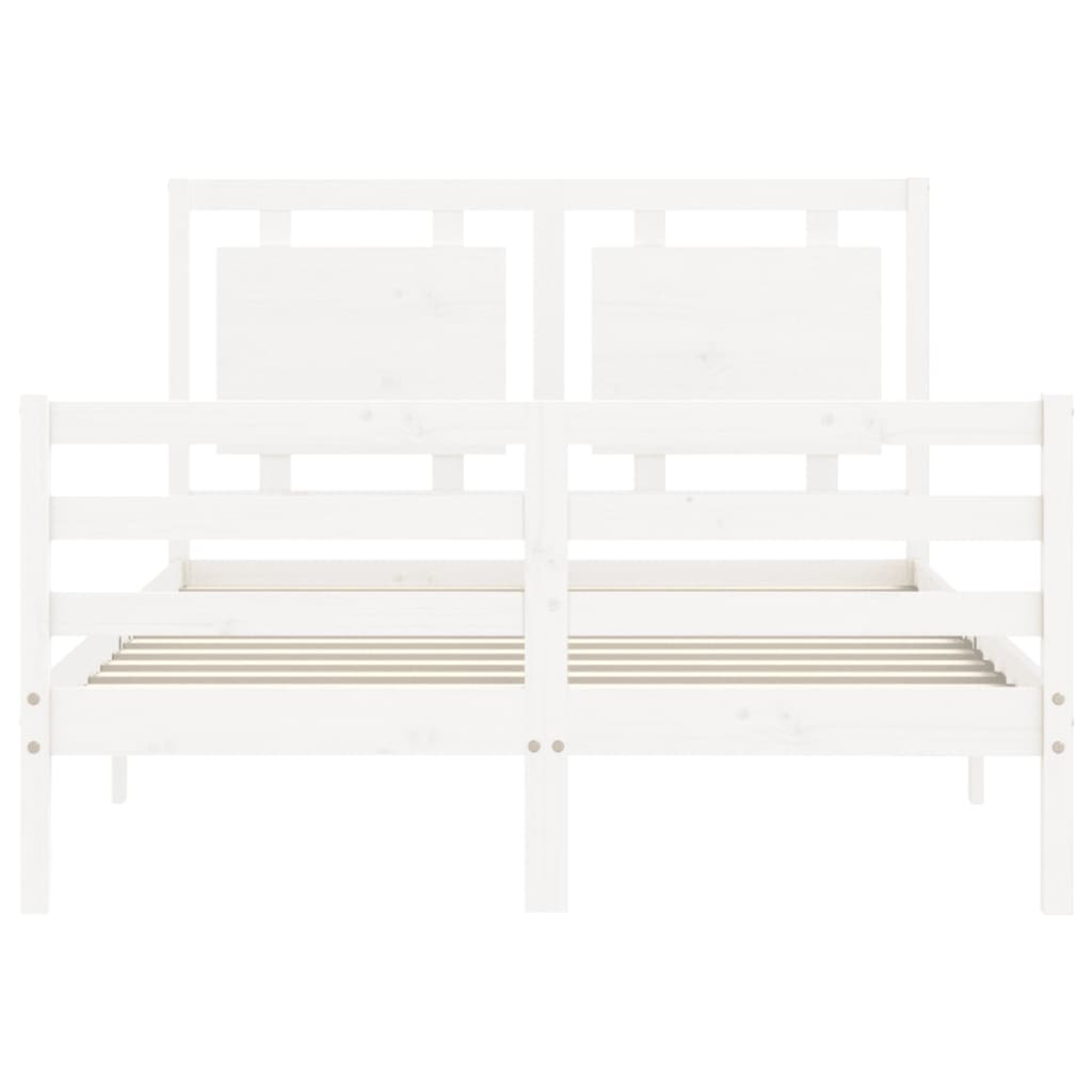 Cadre de lit sans matelas blanc 120x200 cm bois massif - XIOS