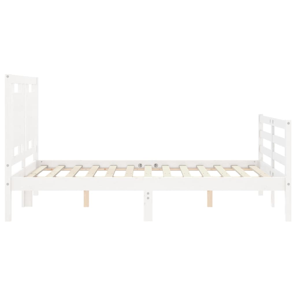 Cadre de lit sans matelas blanc 120x200 cm bois massif - XIOS