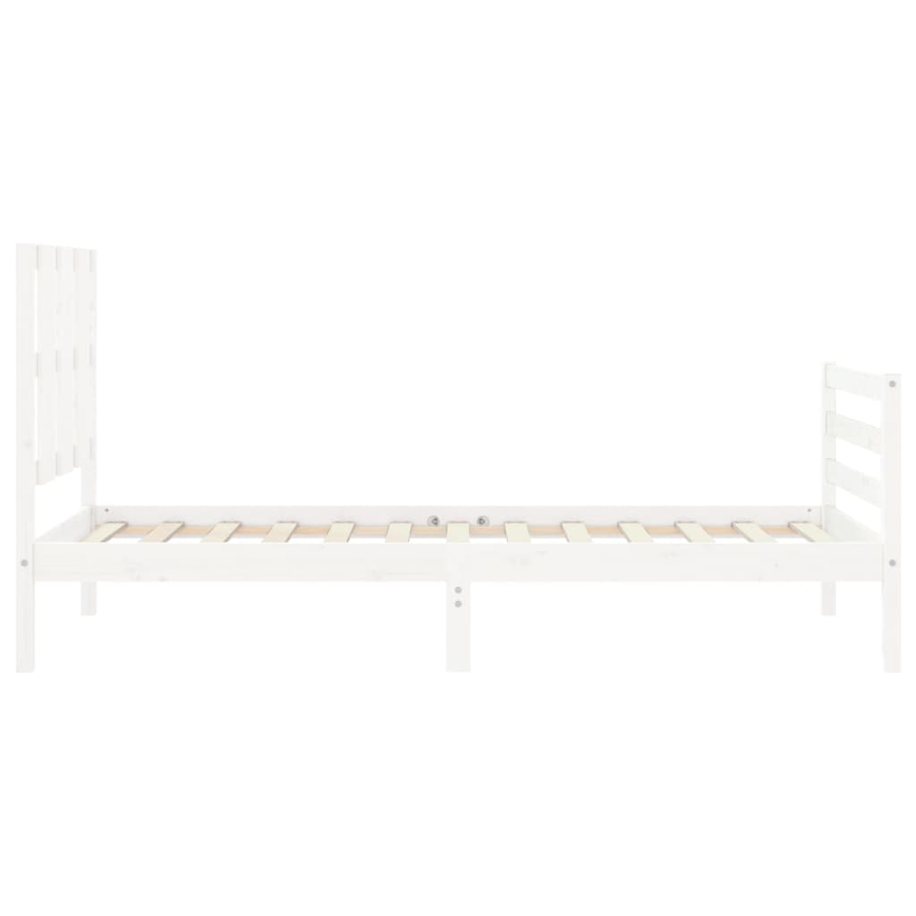 Cadre de lit sans matelas blanc 100x200 cm bois massif - XIOS