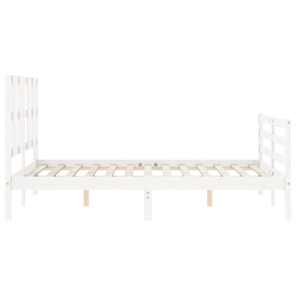 Cadre de lit sans matelas blanc 120x200 cm bois massif - XIOS