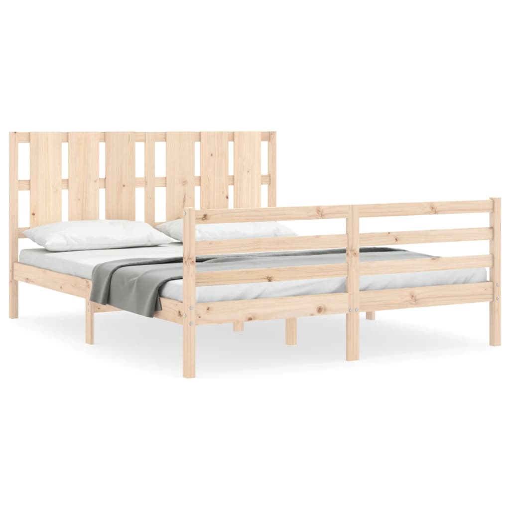 Cadre de lit sans matelas 160x200 cm bois massif - XIOS
