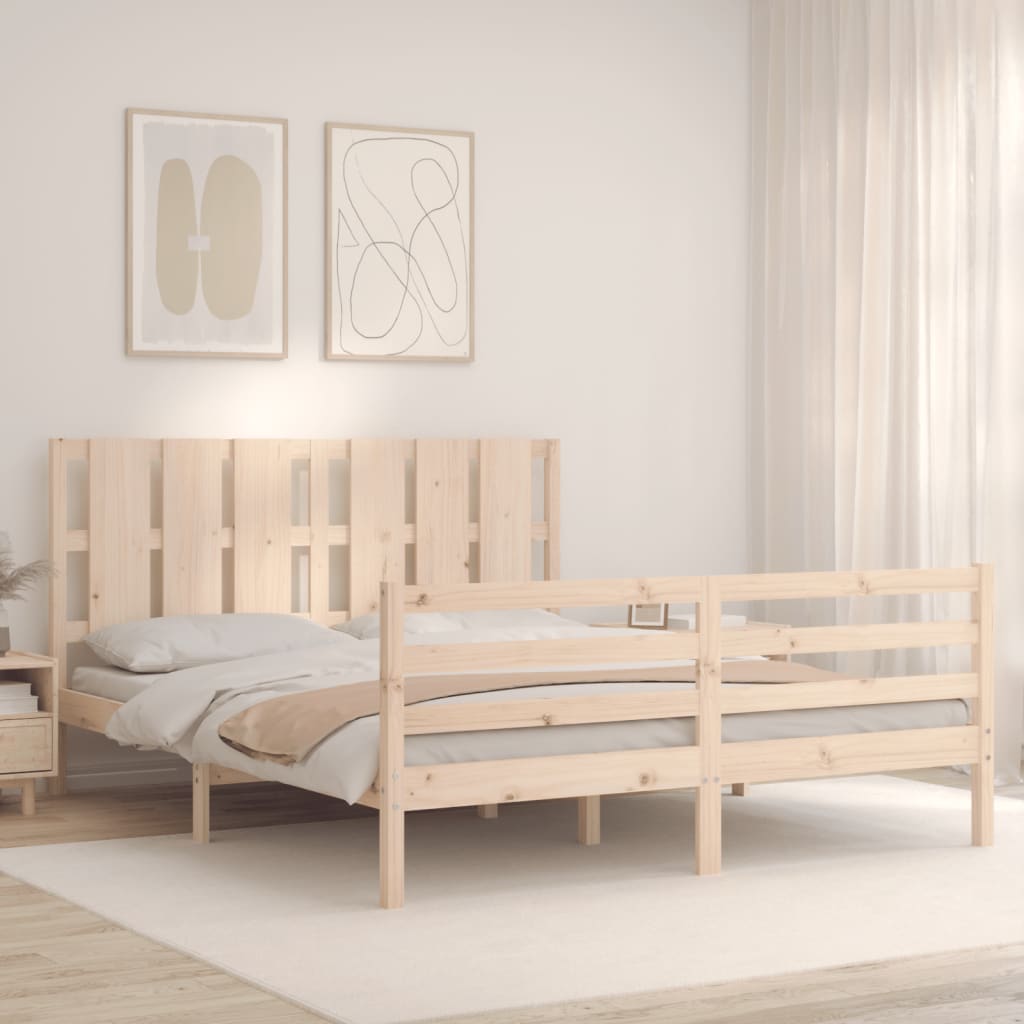 Cadre de lit sans matelas 160x200 cm bois massif - XIOS