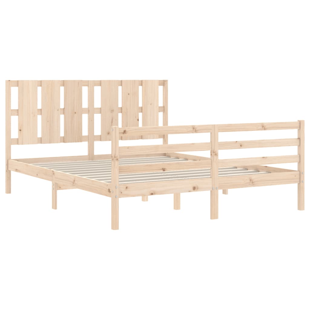 Cadre de lit sans matelas 160x200 cm bois massif - XIOS