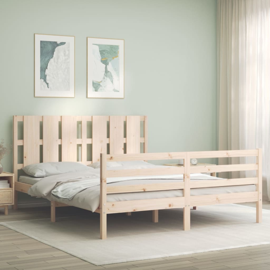 Cadre de lit sans matelas 160x200 cm bois massif - XIOS