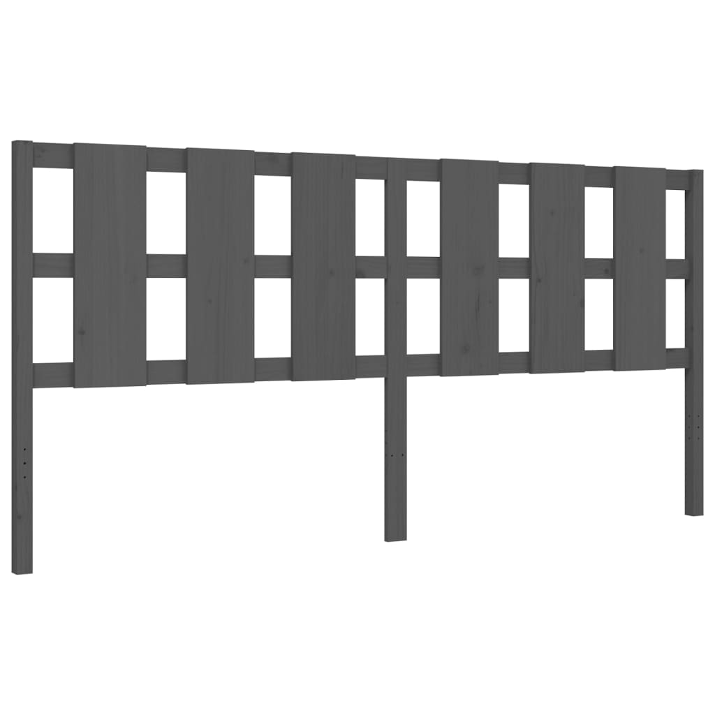 Cadre de lit sans matelas gris 200x200 cm bois massif - XIOS
