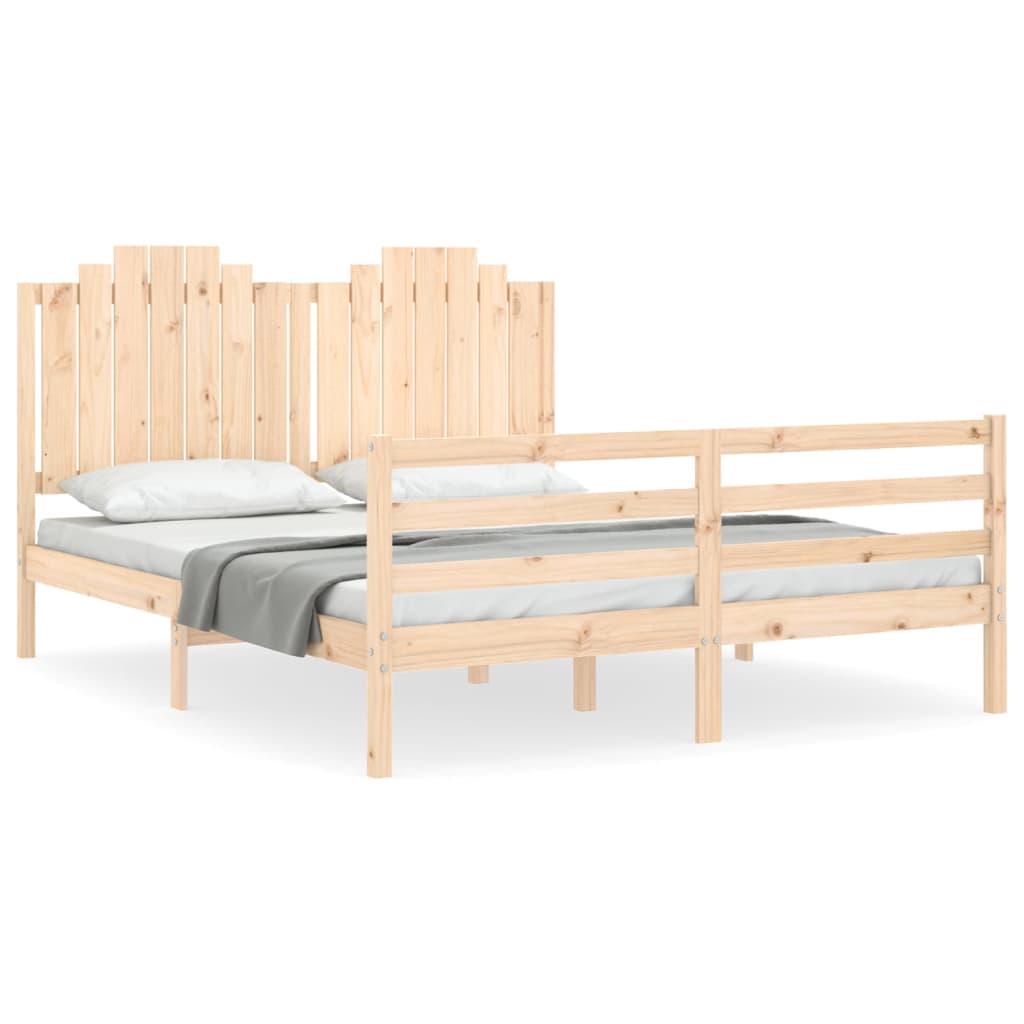 Cadre de lit sans matelas 160x200 cm bois massif