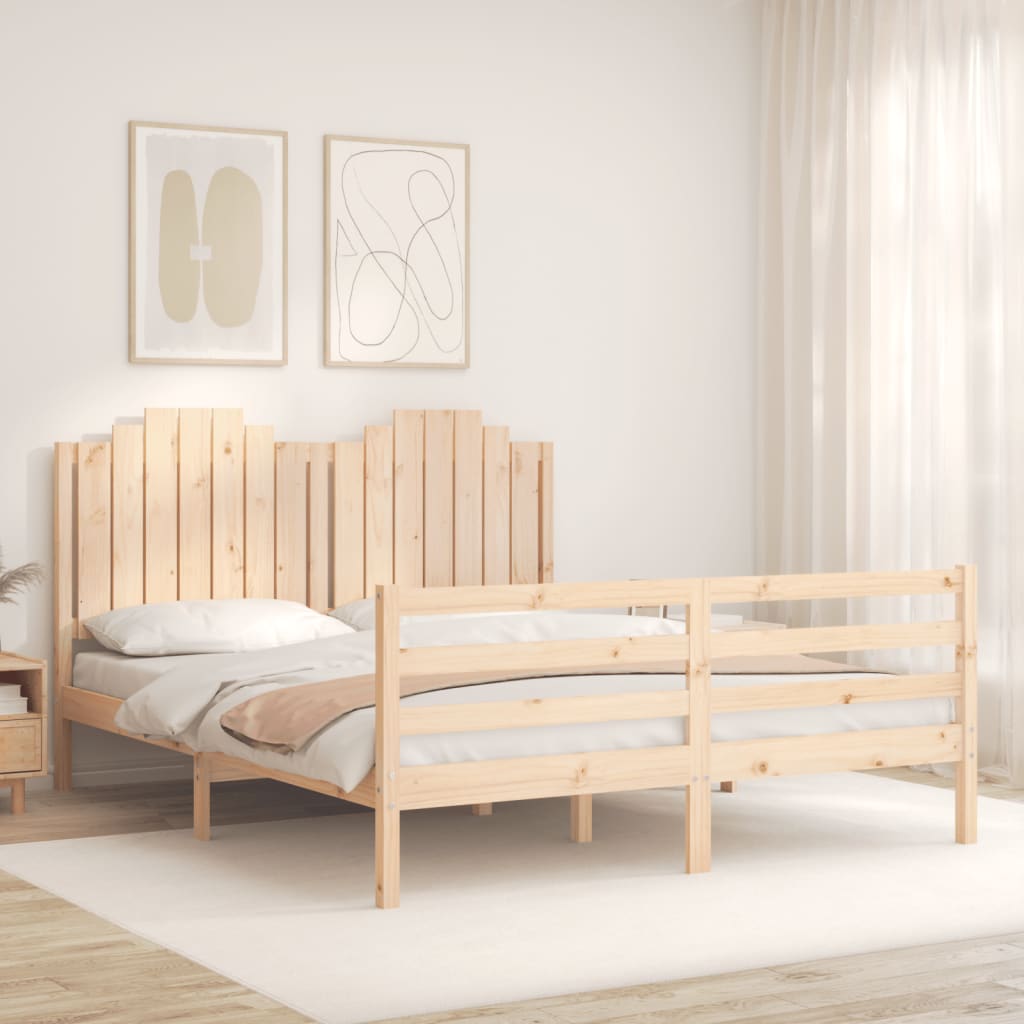 Cadre de lit sans matelas 160x200 cm bois massif - XIOS