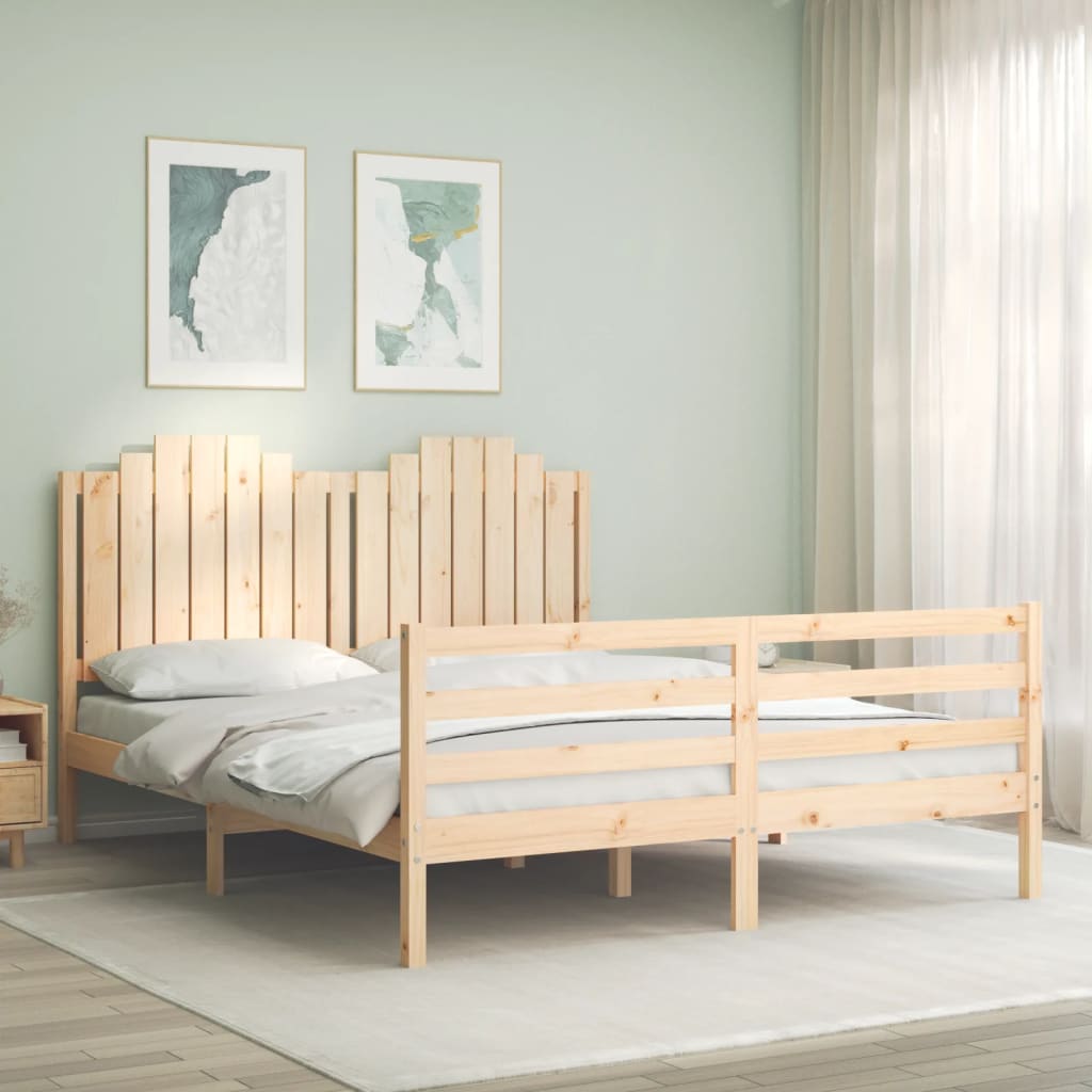 Cadre de lit sans matelas 160x200 cm bois massif