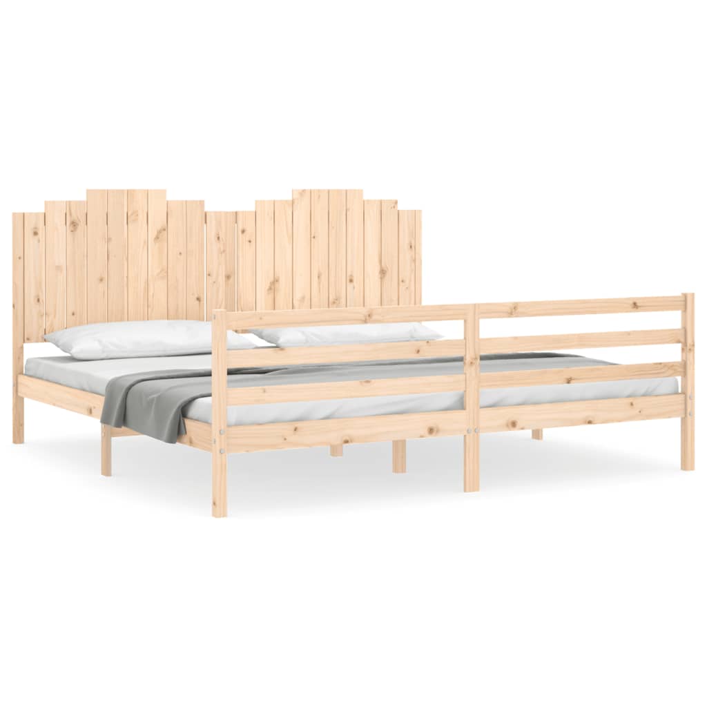 Cadre de lit sans matelas 200x200 cm bois massif - XIOS